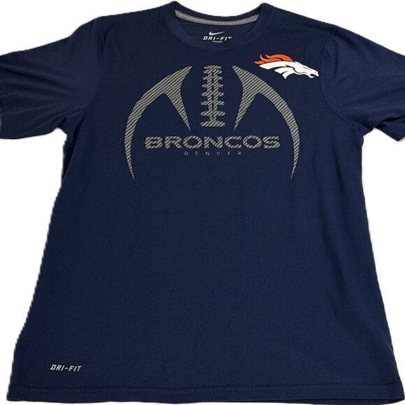 Denver Broncos Navy Blue Nike Dri-Fit T-shirt Shirt Men's S - Small - Picture 3 of 8